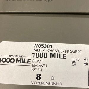 Brand new in box size 8 Brown wolverine 1000 boots